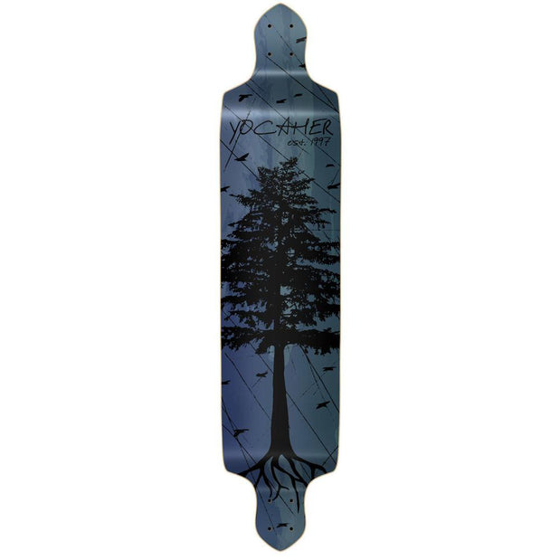 Punked Drop Down Longboard Deck - In the Pines : Blue - Longboards USA