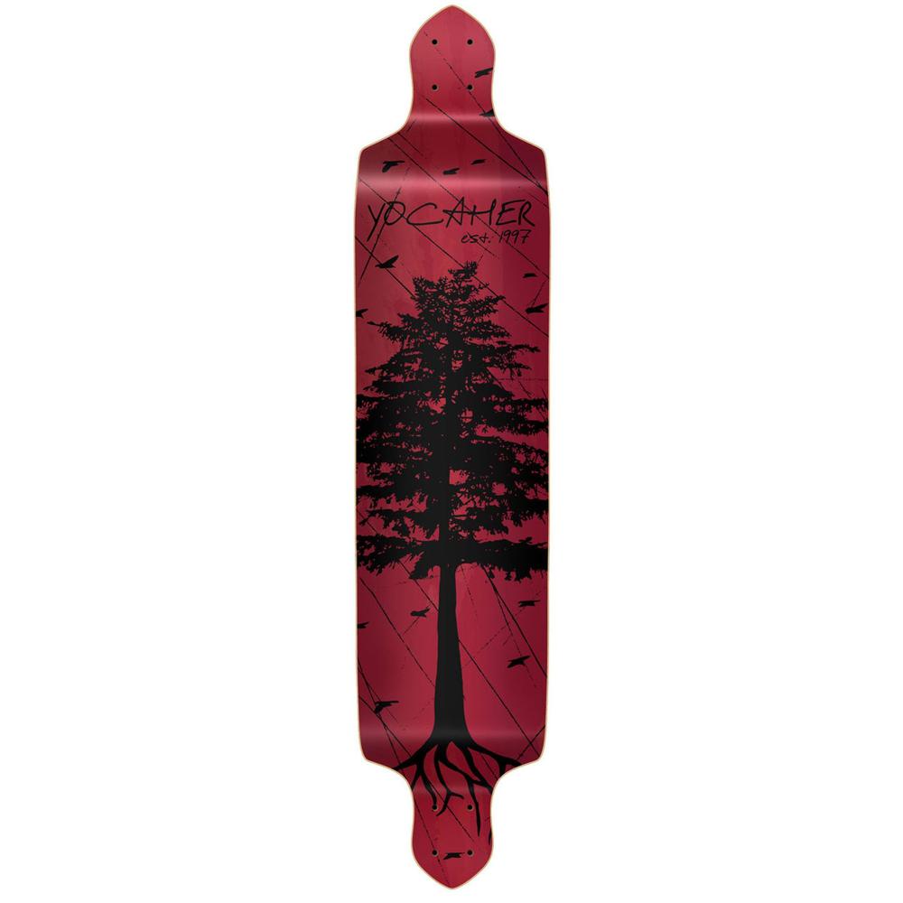 Punked Drop Down Longboard Deck - In the Pines : Red - Longboards USA