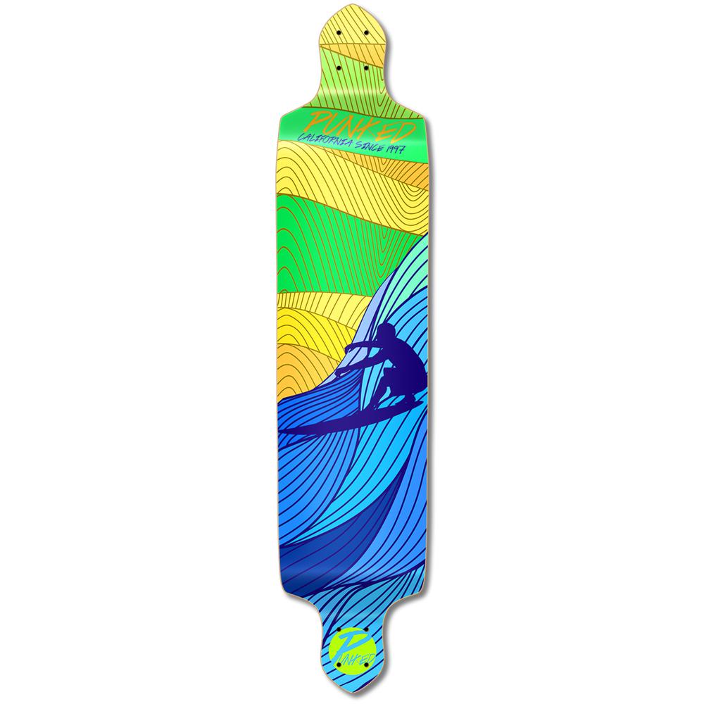 Punked Drop Down Longboard Deck - Surf's up - Longboards USA