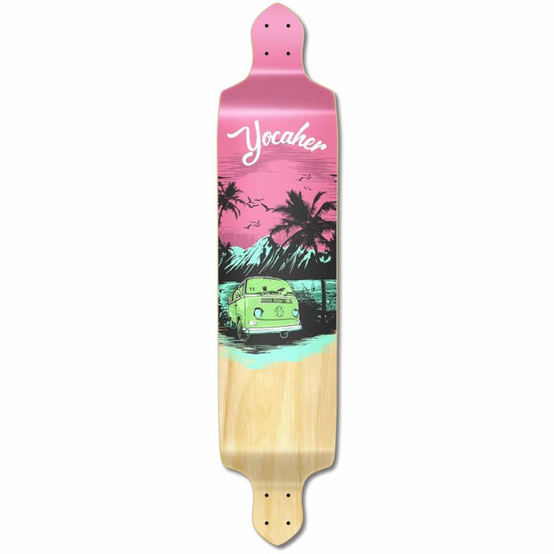 Punked Drop Down Longboard Deck - VW Series - Pink N' Mint - Longboards USA