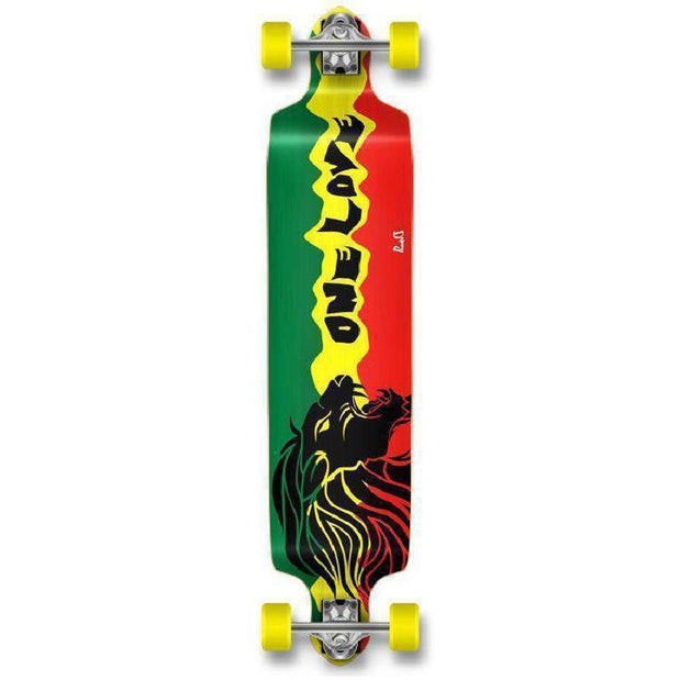 Punked Drop Down Rasta One Love Longboard 41 inch Complete - Longboards USA