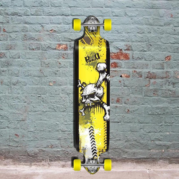 Punked Drop Down Skull Longboard 41 inch Complete - Longboards USA