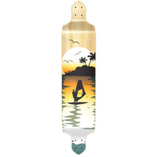 Punked Drop Down Surfer Natural Longboard Deck - Longboards USA