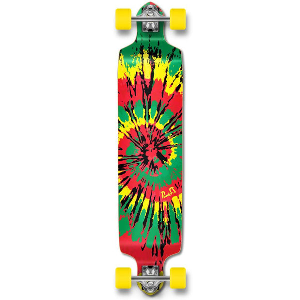 Punked Drop Down Tiedye Rasta Longboard Complete - Longboards USA