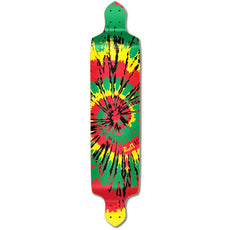 Punked Drop Down Tiedye Rasta Longboard Deck - Longboards USA