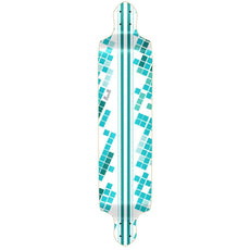 Punked Drop Down White Digital Wave Longboard Deck - Longboards USA