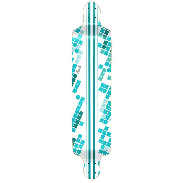 Punked Drop Down White Digital Wave Longboard Deck - Longboards USA