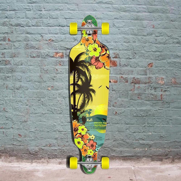 Punked Drop Through 40" Longboard - Tropical Day - Complete - Longboards USA