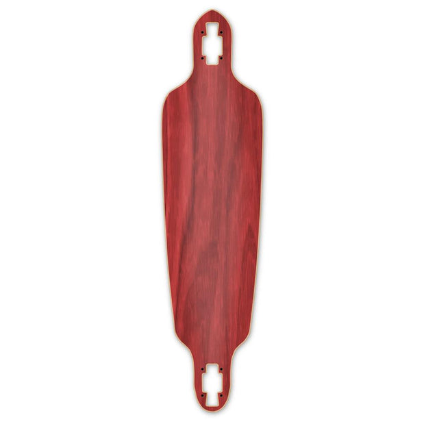 Punked Drop Through Blank Longboard Deck - Stained Red - Longboards USA