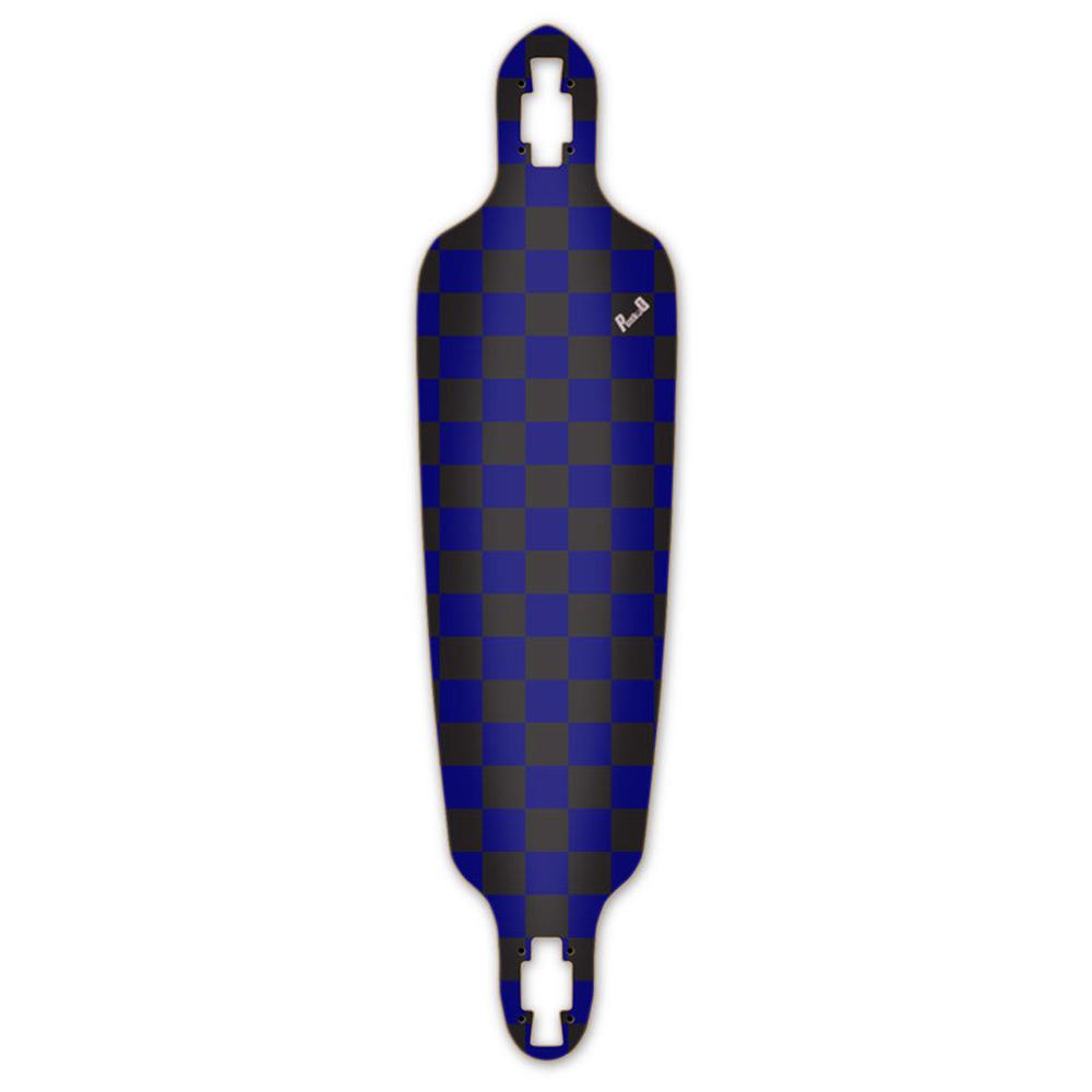 Punked Drop Through Longboard Deck - Checker Blue - Longboards USA