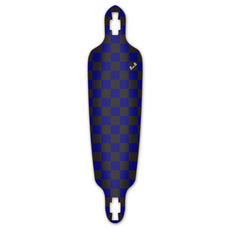 Punked Drop Through Longboard Deck - Checker Blue - Longboards USA