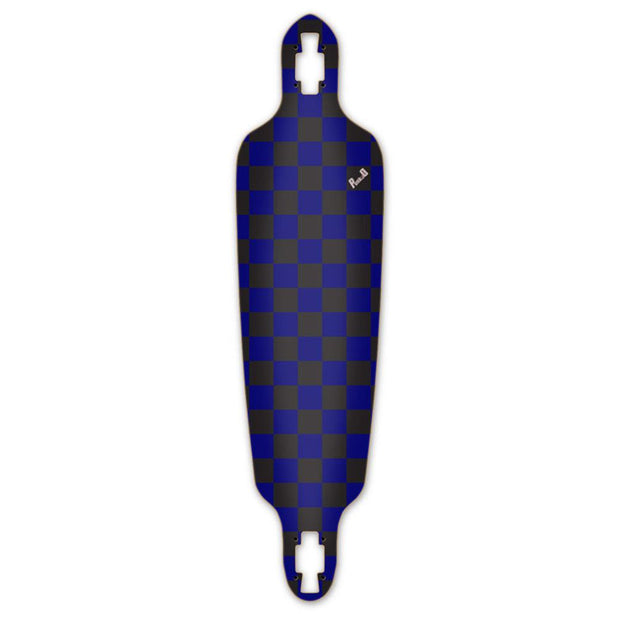 Punked Drop Through Longboard Deck - Checker Blue - Longboards USA