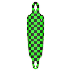 Punked Drop Through Longboard Deck - Checker Green - Longboards USA