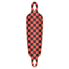 Punked Drop Through Longboard Deck - Checker Orange - Longboards USA