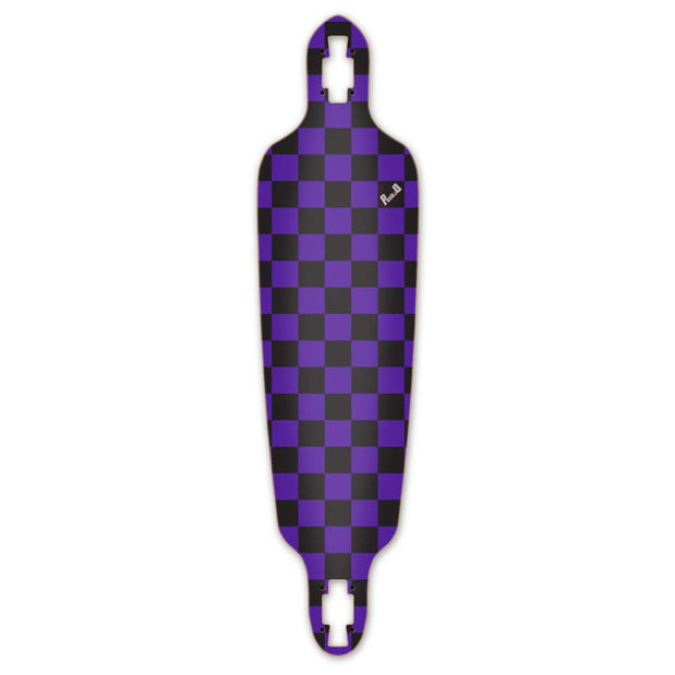 Punked Drop Through Longboard Deck - Checker Purple - Longboards USA