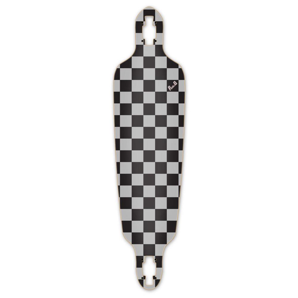 Punked Drop Through Longboard Deck - Checker Silver - Longboards USA