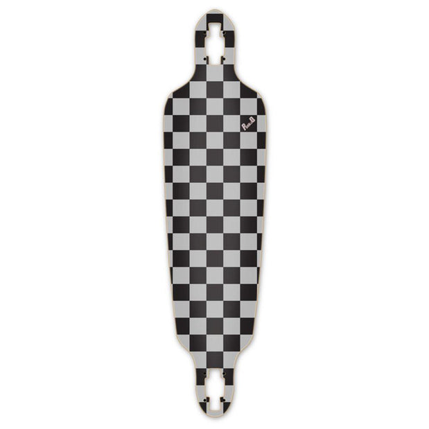 Punked Drop Through Longboard Deck - Checker Silver - Longboards USA