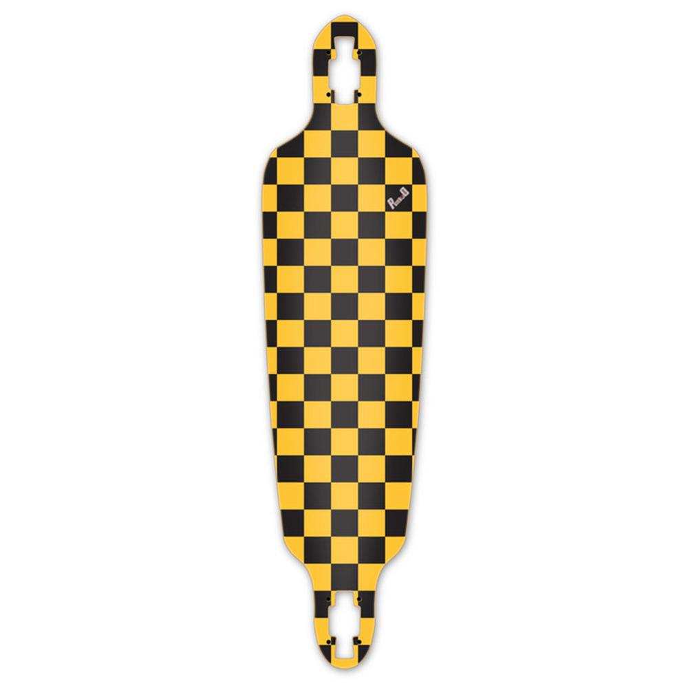 Punked Drop Through Longboard Deck - Checker Yellow - Longboards USA