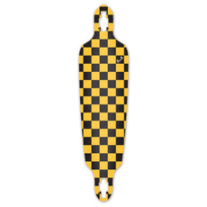 Punked Drop Through Longboard Deck - Checker Yellow - Longboards USA