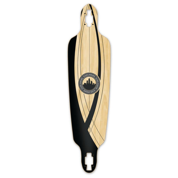 Punked Drop Through Longboard Deck - Crest Onyx - Longboards USA