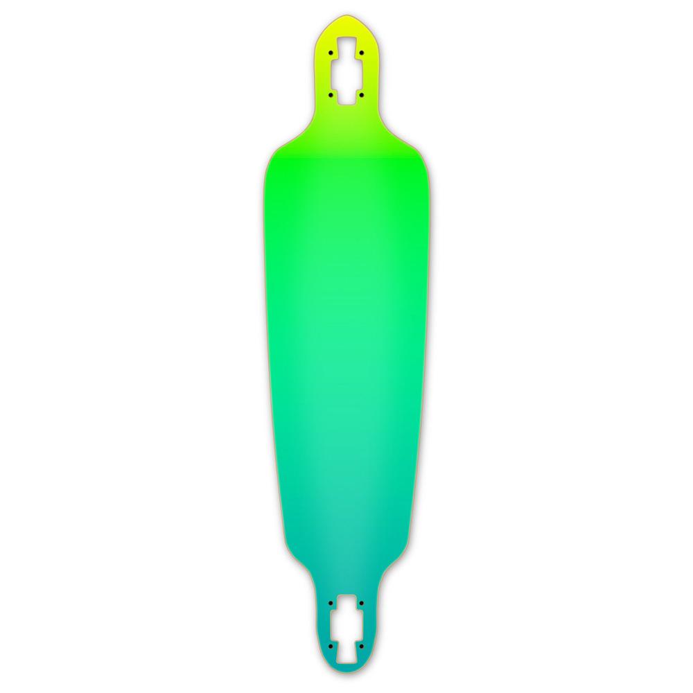 Punked Drop Through Longboard Deck - Gradient Green - Longboards USA