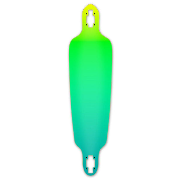 Punked Drop Through Longboard Deck - Gradient Green - Longboards USA