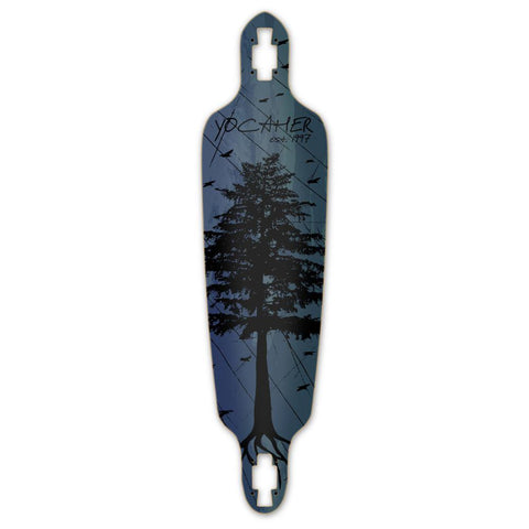 Punked Drop Through Longboard Deck - In the Pines : Blue - Longboards USA