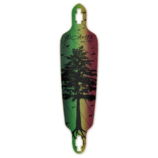 Punked Drop Through Longboard Deck - In the Pines : Rasta - Longboards USA