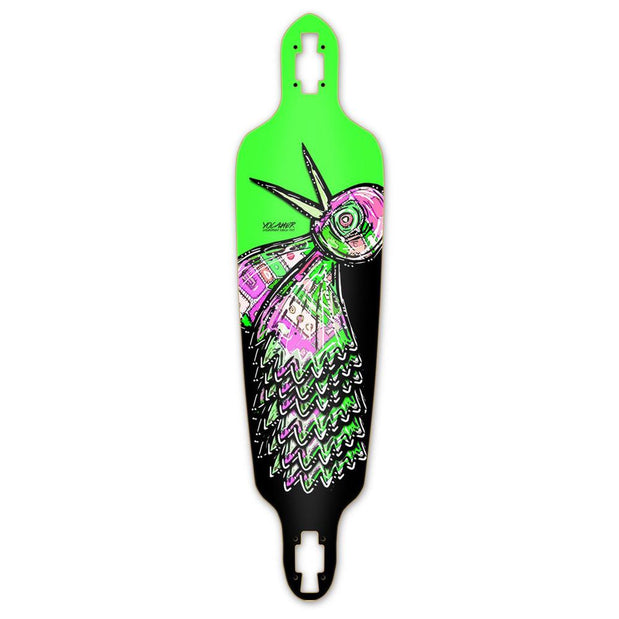 Punked Drop Through Longboard Deck - The Bird Green - Longboards USA