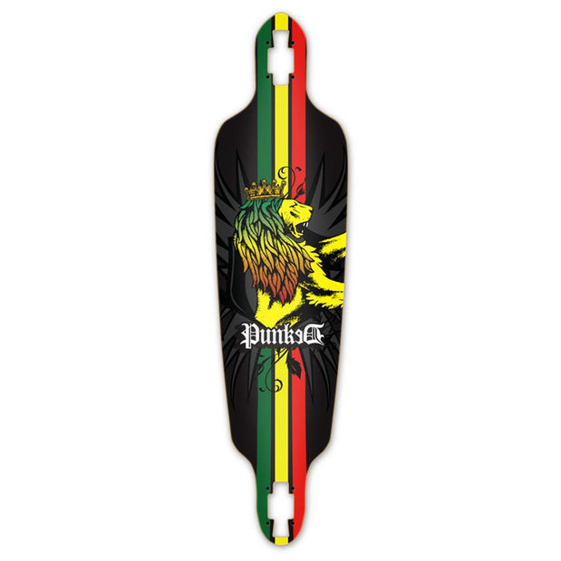 Punked Drop Through Rasta Longboard Deck - Longboards USA