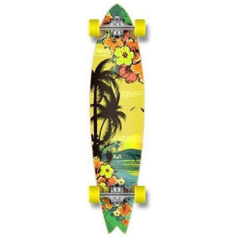 Punked Fishtail 40" Longboard - Tropical Day - Complete - Longboards USA