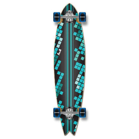 Punked Fishtail Black Digital Wave Longboard Complete - Longboards USA