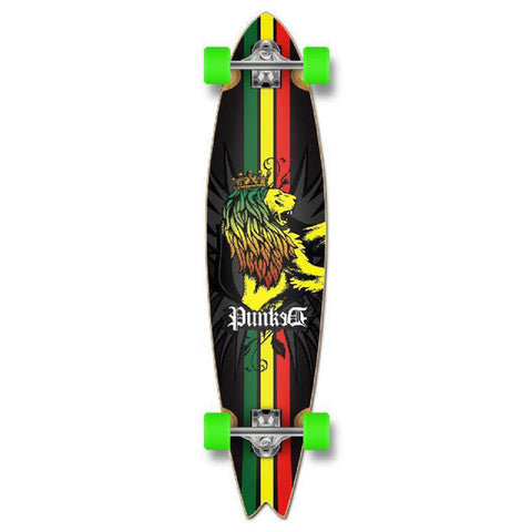 Punked Fishtail Rasta Longboard Complete - Longboards USA