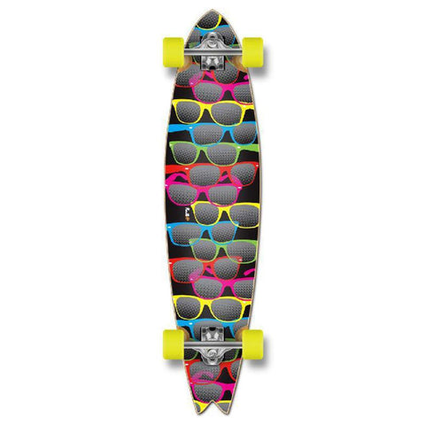 Punked Fishtail Shades Black Longboard Complete - Longboards USA