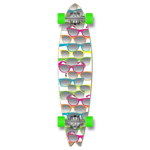 Punked Fishtail Shades White Longboard Complete - Longboards USA