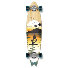 Punked Fishtail Surfer Natural Longboard Complete - Longboards USA