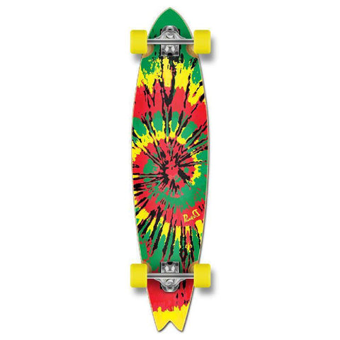 Punked Fishtail Tiedye Rasta Longboard Complete - Longboards USA