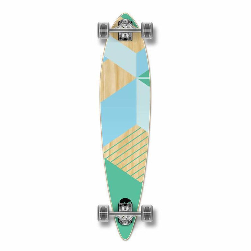 Geometric Longboard Designs - Green - Pink