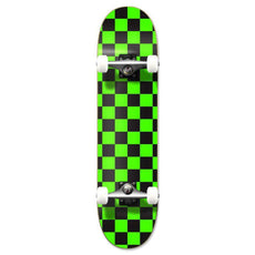 Punked Graphic Complete Skateboard - Checker Green - Longboards USA