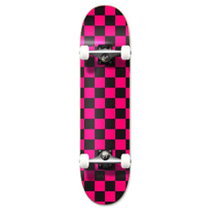 Punked Graphic Complete Skateboard - Checker Pink - Longboards USA