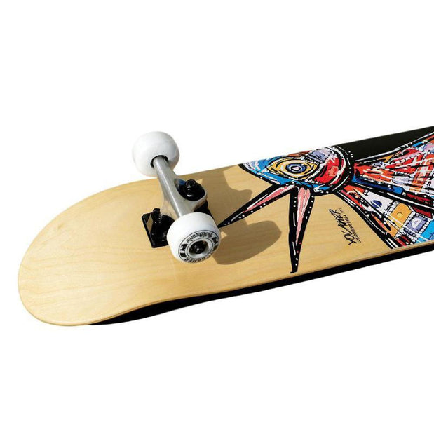 Punked Graphic Complete Skateboard - The Bird Natural - Longboards USA