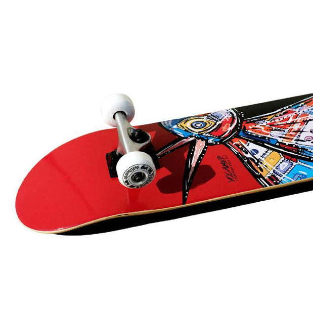 Punked Graphic Complete Skateboard - The Bird Red - Longboards USA