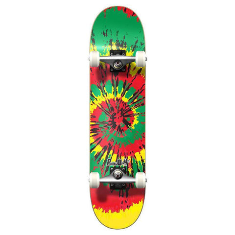 Punked Graphic Complete Skateboard - Tiedye Rasta - Longboards USA