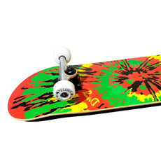 Punked Graphic Complete Skateboard - Tiedye Rasta - Longboards USA