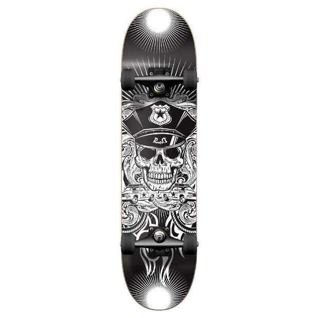 Punked Graphic Skull Cop Complete Skateboard - Longboards USA
