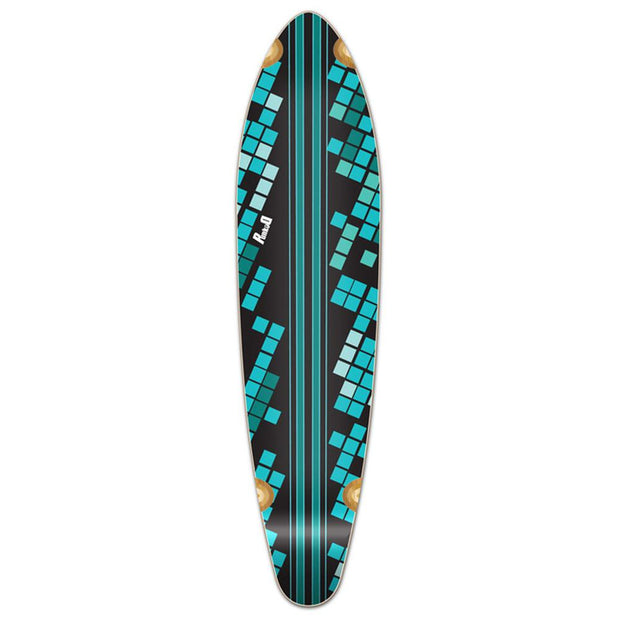 Punked Kicktail Black Digital Wave Longboard Deck - Longboards USA