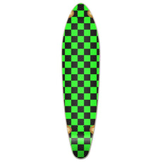 Punked Kicktail Longboard Deck - Checker Green - Longboards USA