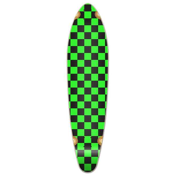 Punked Kicktail Longboard Deck - Checker Green - Longboards USA