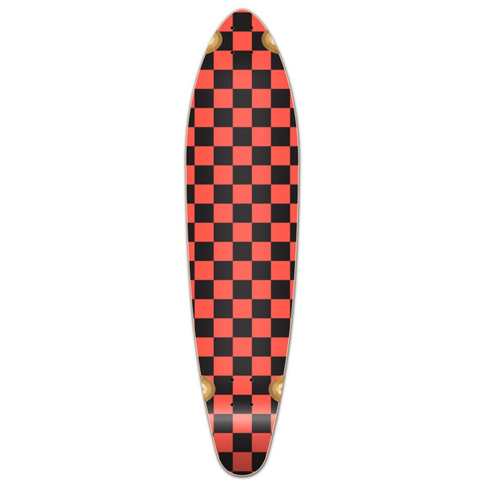 Punked Kicktail Longboard Deck - Checker Orange - Longboards USA