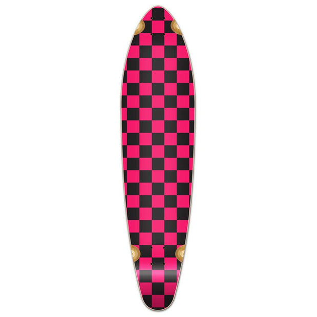 Punked Kicktail Longboard Deck - Checker Pink - Longboards USA